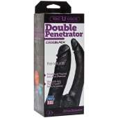 Черная насадка-фаллоимитатор для двойной стимуляции Double Penetrator - 16 см. - Doc Johnson - купить с доставкой в Хабаровске