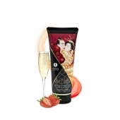 Массажный крем для тела с ароматом клубники и шампанского Sparkling Strawberry Wine - 200 мл. - Shunga - купить с доставкой в Хабаровске