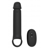 Черная насадка-удлинитель с вибрацией Vibrating Extender With Remote - Dream Toys - в Хабаровске купить с доставкой