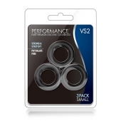 Набор из 3 черных эрекционных колец Black Small Penis Rings - Blush Novelties - в Хабаровске купить с доставкой