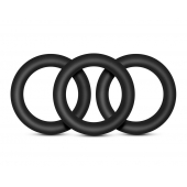 Набор из 3 черных эрекционных колец Black Small Penis Rings - Blush Novelties - в Хабаровске купить с доставкой