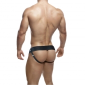 Телесный фаллопротез на черных эластичных ремнях 7 Inch Hollow Strap On - 17 см. - Blush Novelties - купить с доставкой в Хабаровске