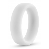 Белое люминесцентное эрекционное кольцо Silicone Glo Cock Ring - Blush Novelties - в Хабаровске купить с доставкой