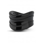 Черное эрекционное кольцо на мошонку Beef Ball Stretcher Snug - Blush Novelties - в Хабаровске купить с доставкой