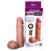 Фаллическая насадка для страпона UNICOCK 8  - 20 см. - LOVETOY (А-Полимер) - купить с доставкой в Хабаровске