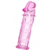 Розовая насадка фаллической формы - 12,5 см. - A-toys - в Хабаровске купить с доставкой