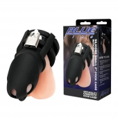 Черная клетка для пениса Silicone Small 2 in Cock Cage With Ball Divider - BlueLine - купить с доставкой в Хабаровске