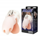 Белая клетка для пениса Silicone Small 2 in Cock Cage With Ball Divider - BlueLine - купить с доставкой в Хабаровске