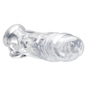 Прозрачная насадка для увеличения члена Realistic Clear Penis Enhancer and Ball Stretcher - 20,3 см. - XR Brands - в Хабаровске купить с доставкой