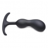 Черный массажер простаты с утяжелителями Premium Silicone Weighted Prostate Plug Medium - 16,3 см. - XR Brands - в Хабаровске купить с доставкой
