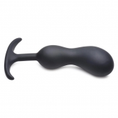 Черный массажер простаты с утяжелителями Premium Silicone Weighted Prostate Plug Large - 18,8 см. - XR Brands - в Хабаровске купить с доставкой