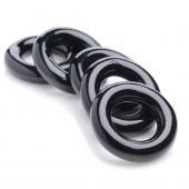 Комплект из 5 черных эрекционных колец для мошонки Ring Master Custom Ball Stretcher Kit - XR Brands - в Хабаровске купить с доставкой