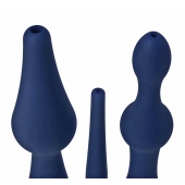 Набор из 3 универсальных насадок для анального душа Universal 3 Piece Silicone Enema Attachment Set - XR Brands - купить с доставкой в Хабаровске