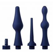 Набор из 3 универсальных насадок для анального душа Universal 3 Piece Silicone Enema Attachment Set - XR Brands - купить с доставкой в Хабаровске
