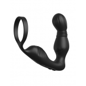 Черный вибростимулятор простаты с эрекционным кольцом Ass-Gasm Pro P-Spot Milker - Pipedream - в Хабаровске купить с доставкой