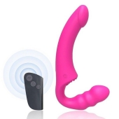 Розовый безремневой страпон Straples Strap-On Dildo - Erokay - купить с доставкой в Хабаровске