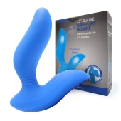Синий вибромассажер простаты 3,5’’ Curve P-spot Massager - 12 см. - Erokay - в Хабаровске купить с доставкой