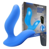 Синий вибромассажер простаты 3,5’’ Remote Control Curve P-spot Massager - 12 см. - Erokay - в Хабаровске купить с доставкой