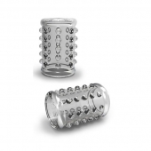 Прозрачная насадка на пенис с шишечками STAY HARD COCK SLEEVE 02 CLEAR - Blush Novelties - в Хабаровске купить с доставкой