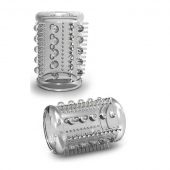 Прозрачная насадка с шипами и шишечками STAY HARD COCK SLEEVE 03 CLEAR - Blush Novelties - в Хабаровске купить с доставкой