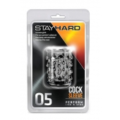 Прозрачная насадка с капельками STAY HARD COCK SLEEVE 05 CLEAR - Blush Novelties - в Хабаровске купить с доставкой