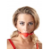 Силиконовый кляп-шар на чёрных ремешках Red Gag silicone - Orion - купить с доставкой в Хабаровске