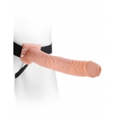 Фаллопротез телесного цвета Hollow Strap-On - 29 см. - Pipedream - купить с доставкой в Хабаровске