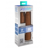 Коричневая насадка на член 2  Silicone X-tension - 20,3 см. - Pipedream - в Хабаровске купить с доставкой