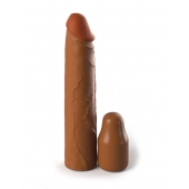 Коричневая насадка на член 2  Silicone X-tension - 20,3 см. - Pipedream - в Хабаровске купить с доставкой