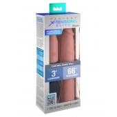 Телесная вибронасадка на член 3  Vibrating Mega X-tension with Remote - 22,9 см. - Pipedream - в Хабаровске купить с доставкой