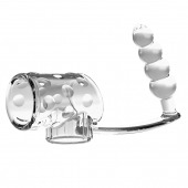 Прозрачная насадка на пенис и мошонку с анальным стимулятором Rilley - Baile - в Хабаровске купить с доставкой