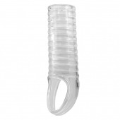 Прозрачная насадка на пенис с ребрышками и подхватом мошонки - Baile - в Хабаровске купить с доставкой