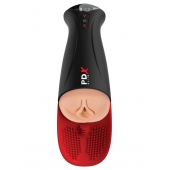 Телесный мастурбатор-вагина в черной колбе с вибрацией Fuck-O-Matic Pro XL - Pipedream - в Хабаровске купить с доставкой