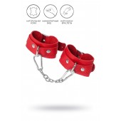 Красные кожаные наручники-браслеты со скруглёнными углами - Pecado - купить с доставкой в Хабаровске