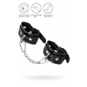 Черные кожаные наручники-браслеты со скруглёнными углами - Pecado - купить с доставкой в Хабаровске