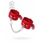 Красные мягкие кожаные оковы с люверсами - Pecado - купить с доставкой в Хабаровске