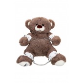 Бондажный набор: бурый мишка с белыми оковами и наручниками - Pecado - купить с доставкой в Хабаровске