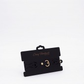 Черный кожаный ошейник с золотистой фурнитурой - Crazy Handmade - купить с доставкой в Хабаровске