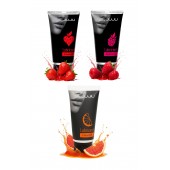 Набор из 3 съедобных лубрикантов JUJU (клубника, малина, грейпфрут) - JuJu - купить с доставкой в Хабаровске