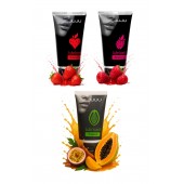 Набор из 3 съедобных лубрикантов JUJU (клубника, малина, тропические фрукты) - JuJu - купить с доставкой в Хабаровске