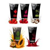 Набор из 5 съедобных лубрикантов JUJU (клубника, малина, тропические фрукты, вишня, кокос) - JuJu - купить с доставкой в Хабаровске