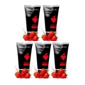 Набор из 5 съедобных лубрикантов JUJU со вкусом клубники - JuJu - купить с доставкой в Хабаровске