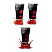 Набор из 3 съедобных лубрикантов JUJU (клубника, малина, вишня) - JuJu - купить с доставкой в Хабаровске