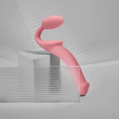 Розовый безремневой страпон Strap-on-me Semi-Realistic Bendable Strap-On size S - Strap-on-me - купить с доставкой в Хабаровске