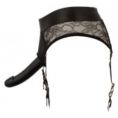 Черный женский страпон Strap-on Set: трусики и насадка - Orion - купить с доставкой в Хабаровске