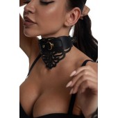 Фигурный чокер с узорами и золотистой фурнитурой - Crazy Handmade - купить с доставкой в Хабаровске