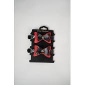 Черно-красные кожаные наручники с бантиками - Crazy Handmade - купить с доставкой в Хабаровске