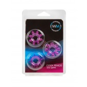 Набор из 3 лиловых эрекционных колец различной формы - Erowoman-Eroman - в Хабаровске купить с доставкой