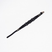 Черный ажурный чокер с золотистой фурнитурой - Crazy Handmade - купить с доставкой в Хабаровске