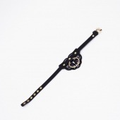 Черный чокер с клепками и золотистой фурнитурой - Crazy Handmade - купить с доставкой в Хабаровске